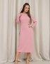 Рожева класична сукня з розрізом (1)