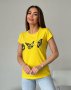 Жовта бавовняна футболка з метеликами (1)
