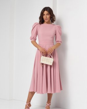 Рожеве плаття з декоративною спинкою - SvitStyle
