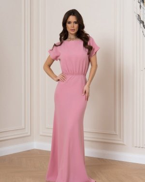 Рожеве плаття максі довжини - 8616017 - SvitStyle