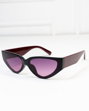 Чорно-бордові вузькі сонцезахисні окуляри - 8616142 - SvitStyle