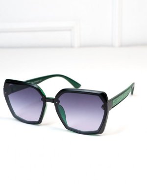 Зелено-чорні окуляри з геометричною оправою - 8616147 - SvitStyle