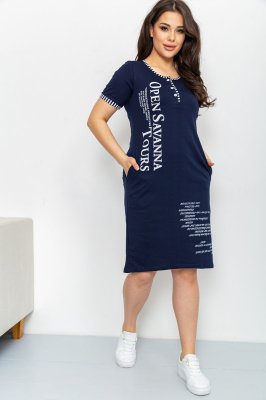 Сукня жіноча повсякденна, колір темно-синій, 219RT-411 - SvitStyle