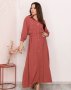 Темно-рожева довга сукня-сорочка на гудзиках (1)