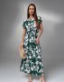 Зелена довга сукня з розрізами (1)