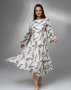 Біло-оливкова принтована сукня із шифону (1)