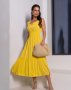 Жовта бавовняна сукня з відкритою спинкою (1)