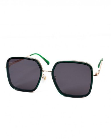 Чорно-зелені сонцезахисні окуляри в стилі ретро - SvitStyle