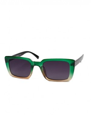 Зелено-бежеві прямокутні сонцезахисні окуляри - 8617164 - SvitStyle