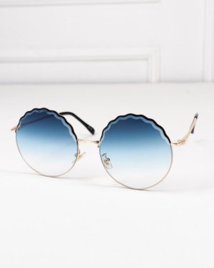 Сині круглі окуляри з градієнтом - SvitStyle