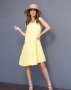 Жовта вільна сукня з воланами (1)