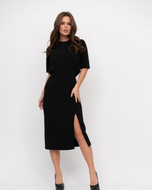 Чорна сукня з вирізом на спині - 8627647 - SvitStyle