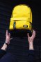 Маленький рюкзак міський жовтого кольору із зовнішньою кишенею на замку Without  (1)