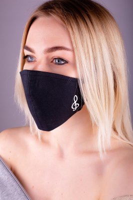 Багаторазова маска для обличчя чорного кольору з білим малюнком Without - SvitStyle