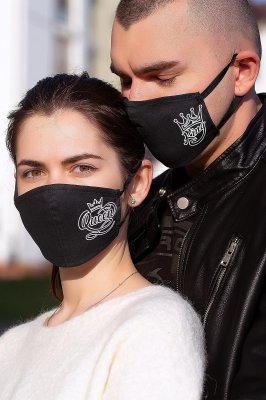 Набір багаторазових захисних масок для обличчя чорного кольору (2 шт.) Without - SvitStyle