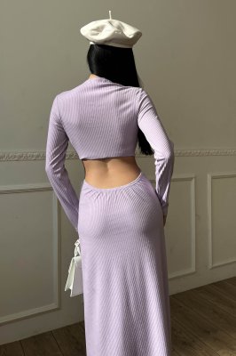 Жіноча сукня в рубчик з фігурним ліфом - 8613717 - SvitStyle