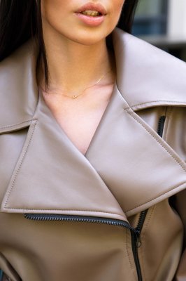 Жіноча коротка куртка з еко-шкіри - 8613749 - SvitStyle