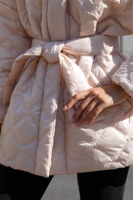 Жіноча демісезонна куртка-кімоно зі стьобаної плащової тканини - 8613845 - SvitStyle