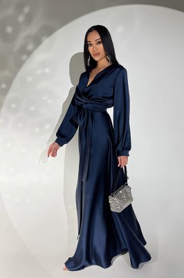 Жіноча шовкова сукня максі  - 8613853 - SvitStyle