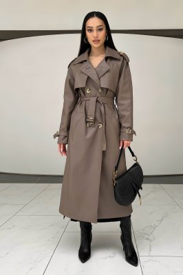 Жіноче пальто з еко-шкіри - 8613948 - SvitStyle