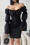 Сукня міні з довгим рукавом (2)