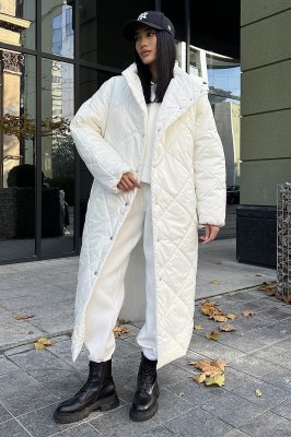 Зимове пальто на силіконі у білому кольорі м. Харків - 8477822 - SvitStyle