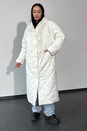 Зимове пальто Вінтер білого кольору - SvitStyle