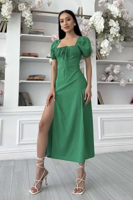 Елегантна літня сукня-міді зеленого кольору м. Харків - 8540289 - SvitStyle