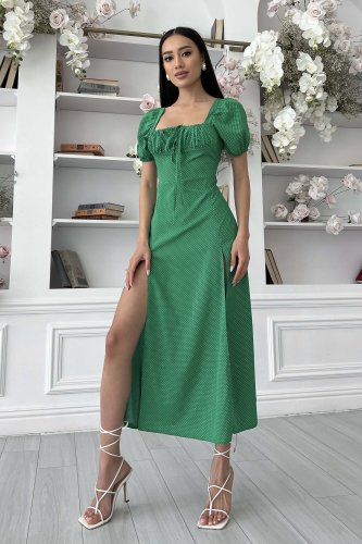 Елегантна літня сукня-міді зеленого кольору м. Харків - SvitStyle
