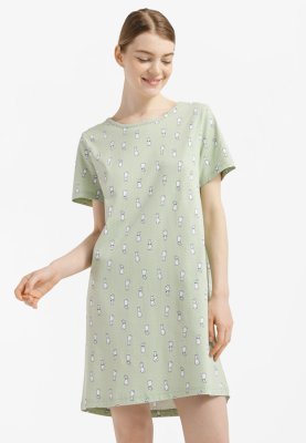 Нічна сорочка жіноча з короткими рукавами зелена - 8538750 - SvitStyle