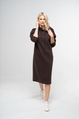 Жіноча сукня довга утеплена коричневого кольору, XS - 8590733 - SvitStyle