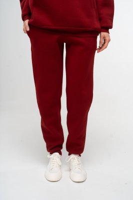 Штани жіночі утеплені бордового кольору, S - 8590754 - SvitStyle